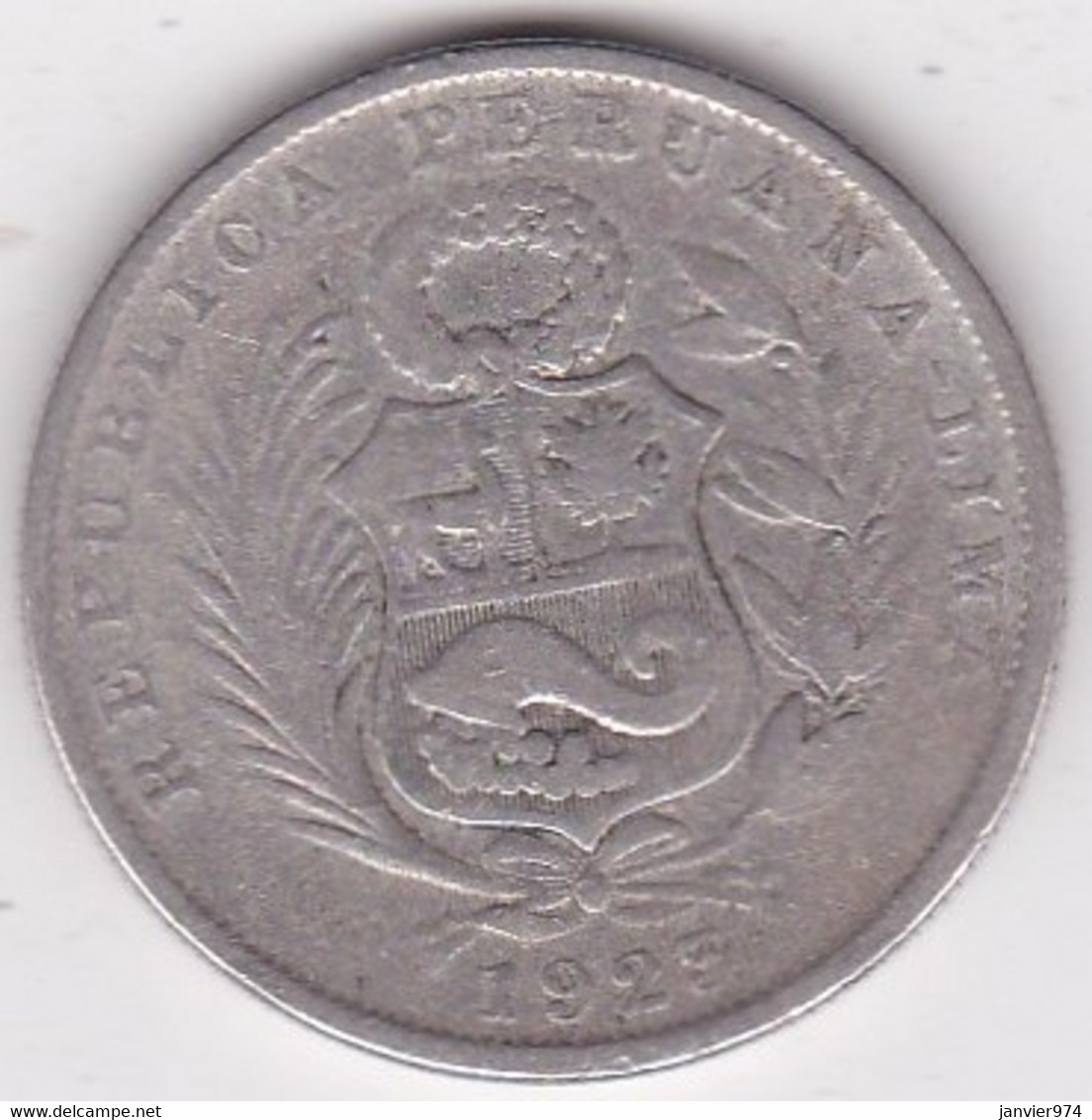 Perou 1/2 SOL 1923 Lima, En Argent . KM# 216 - Peru