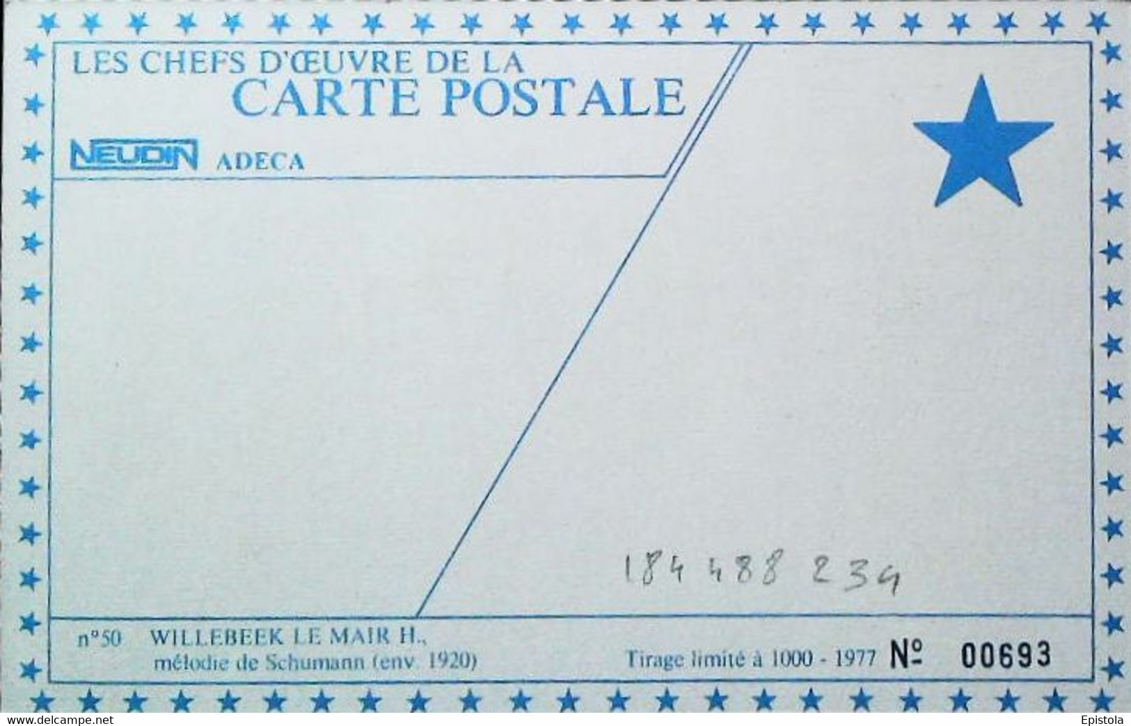 Les Chefs D'oeuvre De La Carte Postale NEUDIN, ADECA, Tirage Limité 1000ex 1977  LE MAIR   Mélodie Schumann Flûte - Le Mair