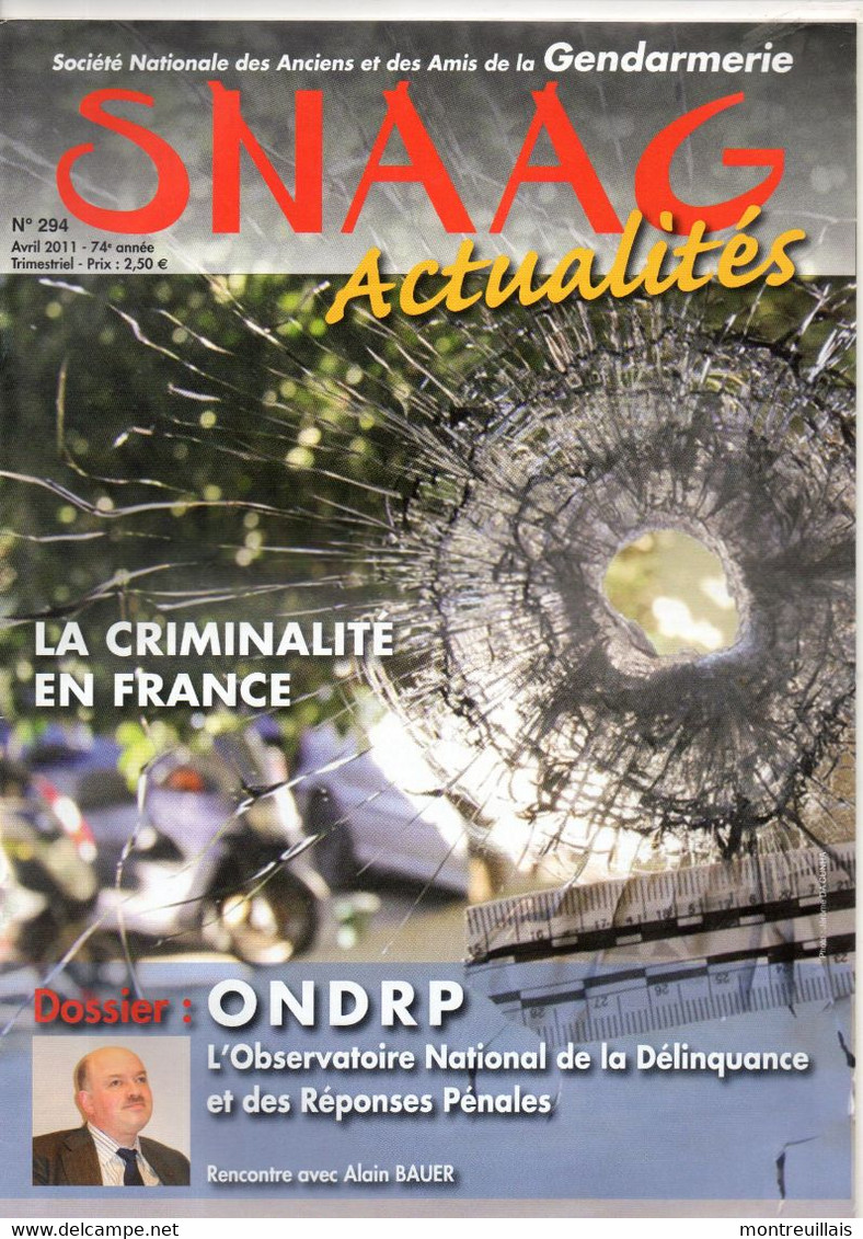 Société Nationale Des Anciens Et Des Amis De La Gendarmerie, SNAAG, N° 294, De 2011, Criminalité En FRANCE, 48 Apges - Altri & Non Classificati