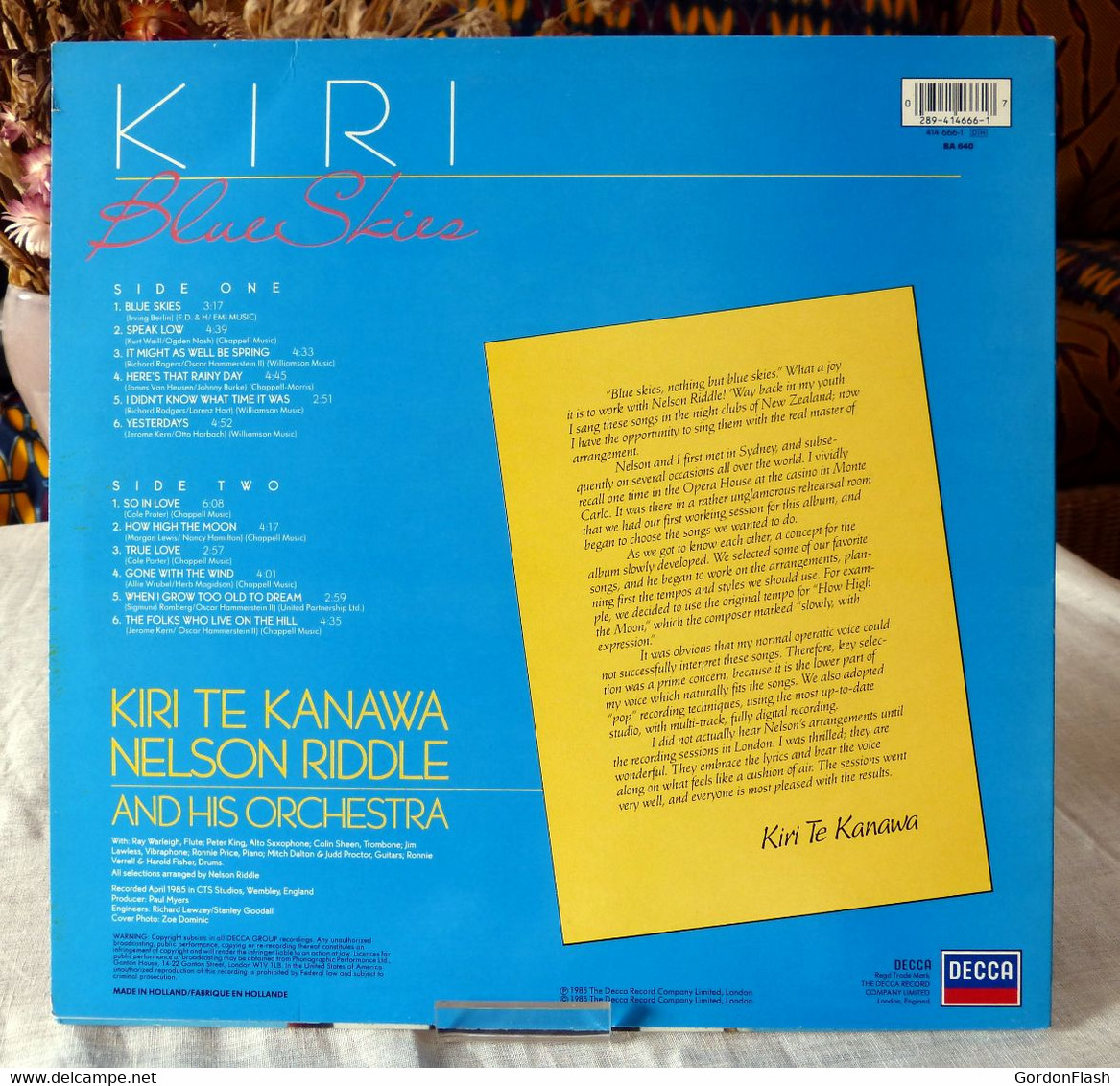 Kiri Te Kanawa & Nelson Riddle Orchestra : Blue Skies - Opera / Operette