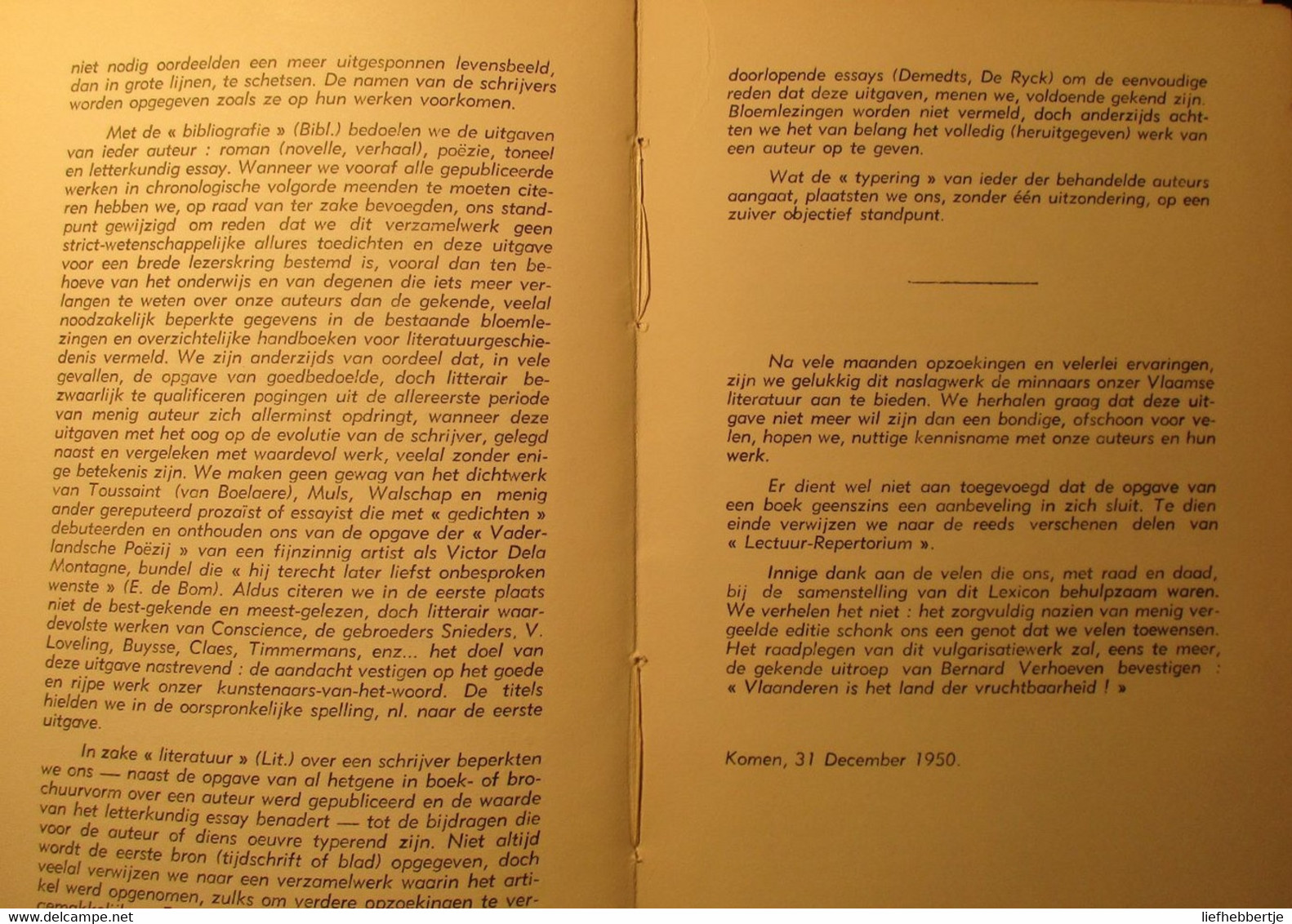 Vlaams Letterkundig Lexicon - 1951 - Door Louis Sourie - Letterkunde - Auteurs - Geschichte