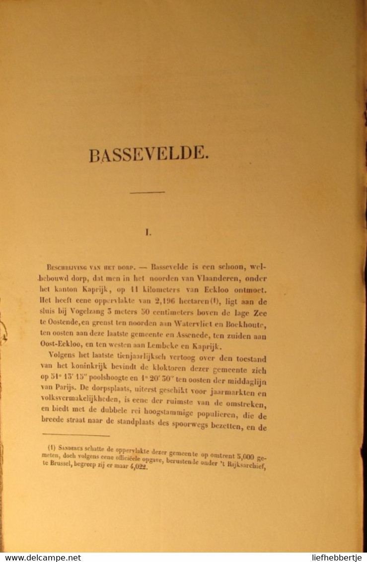 Geschiedenis Van Bassevelde - Door Frans De Potter En Jan Broeckaert - Ca 1872  -  Assenede - History