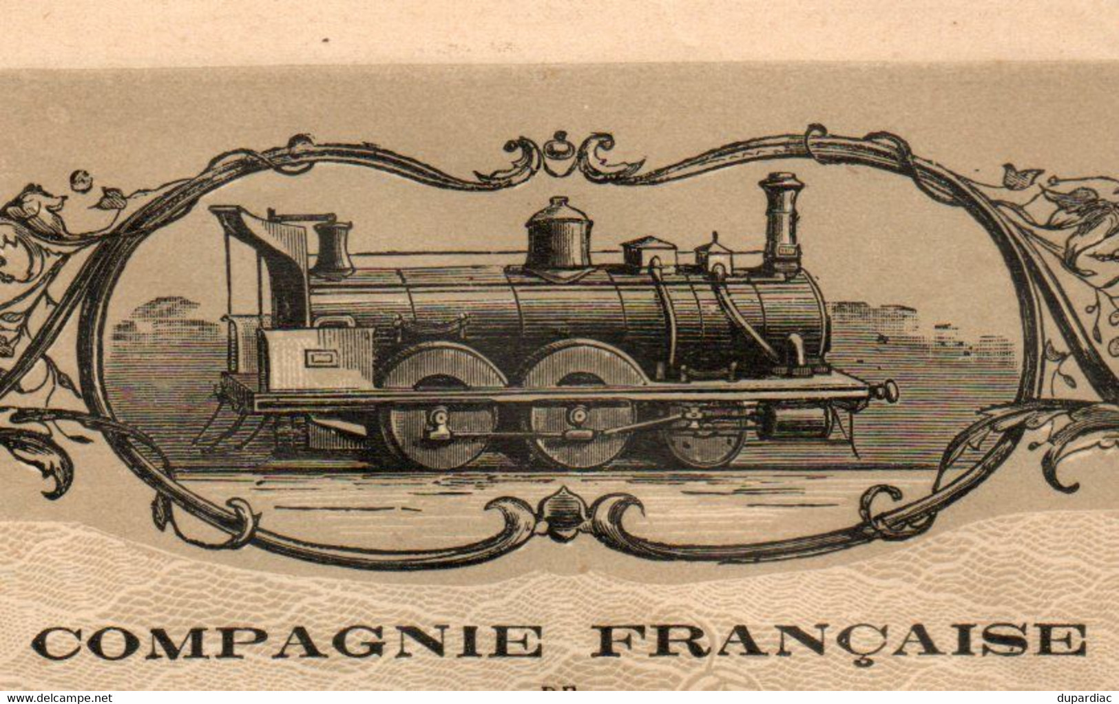 Compagnie Française De TRAVAUX PUBLICS : Bon De Travaux De Cent Francs Au Porteur (trains, Bateaux,...), 1880. - Transportmiddelen