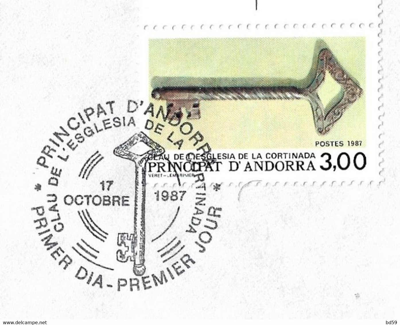 Timbres Sur Lettres 1987 N° 365 Clef Cote 5,50€ - Lettres & Documents