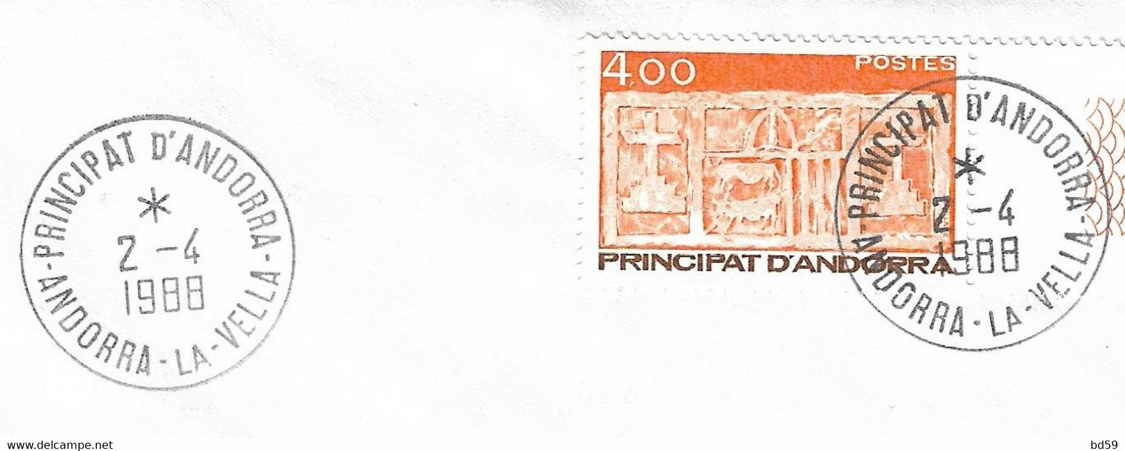 Timbres Sur Lettres 1987 N° 346 Ecu Des Vallées Seul Sur Lettre Cote 5,50€ - Storia Postale