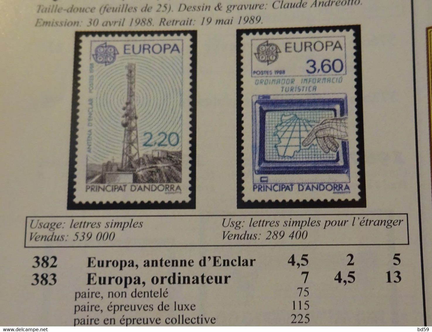 Timbres Sur Lettres 1988 N° 369-70 EUROPA Oblitérations à Voir Cote 18€ - Cartas & Documentos