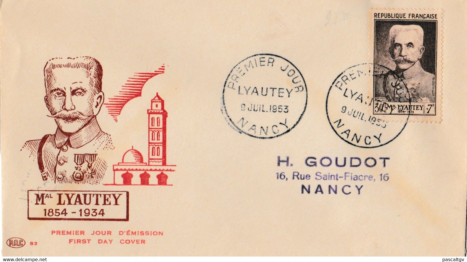 C - FDC N ° 950 Nancy 09 Juillet 1953 (2 Cartes) - 1950-1959