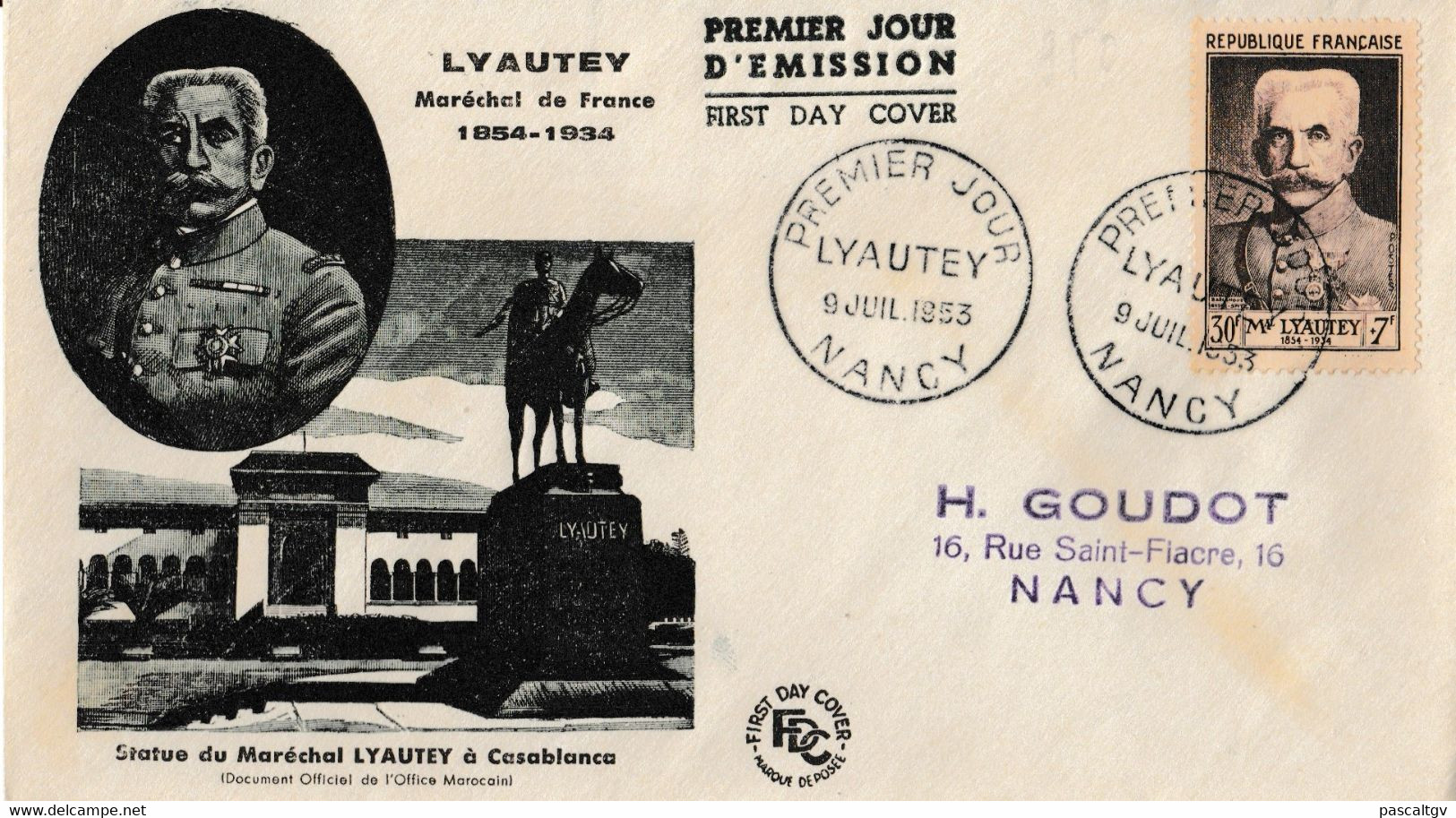 C - FDC N ° 950 Nancy 09 Juillet 1953 (2 Cartes) - 1950-1959