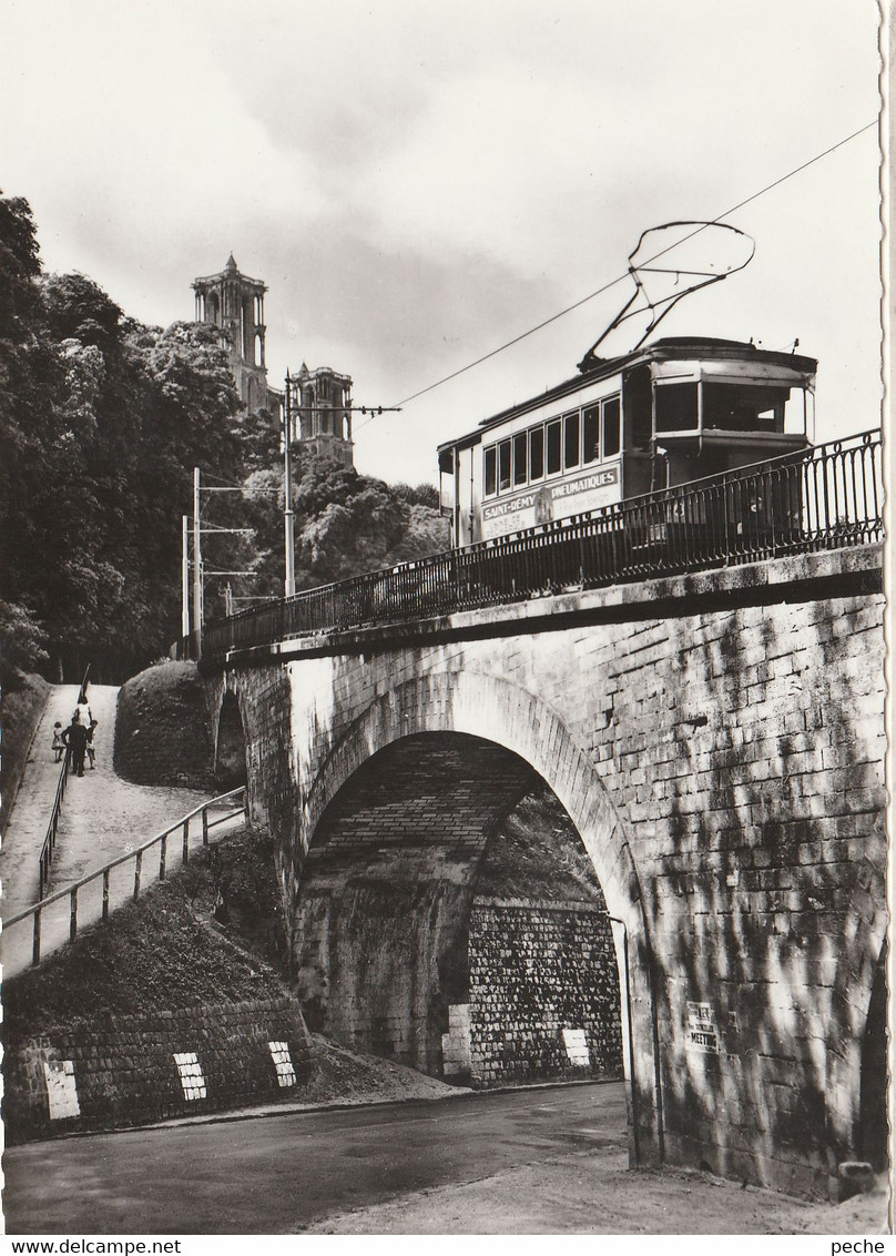 N°6480 R -cpsm Tramway à Laon Sur Le Viaduc- - Strassenbahnen