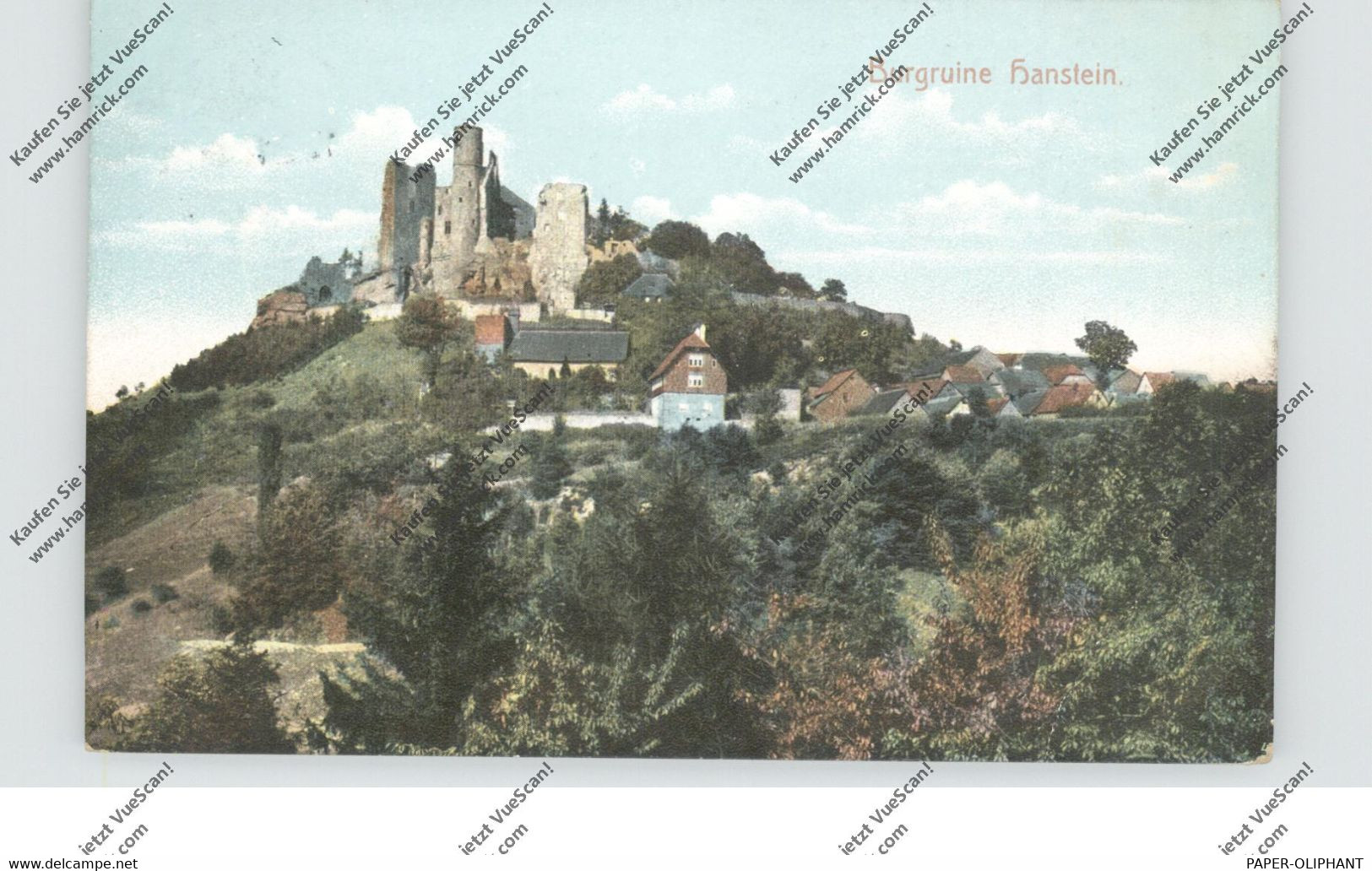 0-5631 BORNHAGEN / Eichsfeld, Ruine Hanstein, 1907 - Heiligenstadt