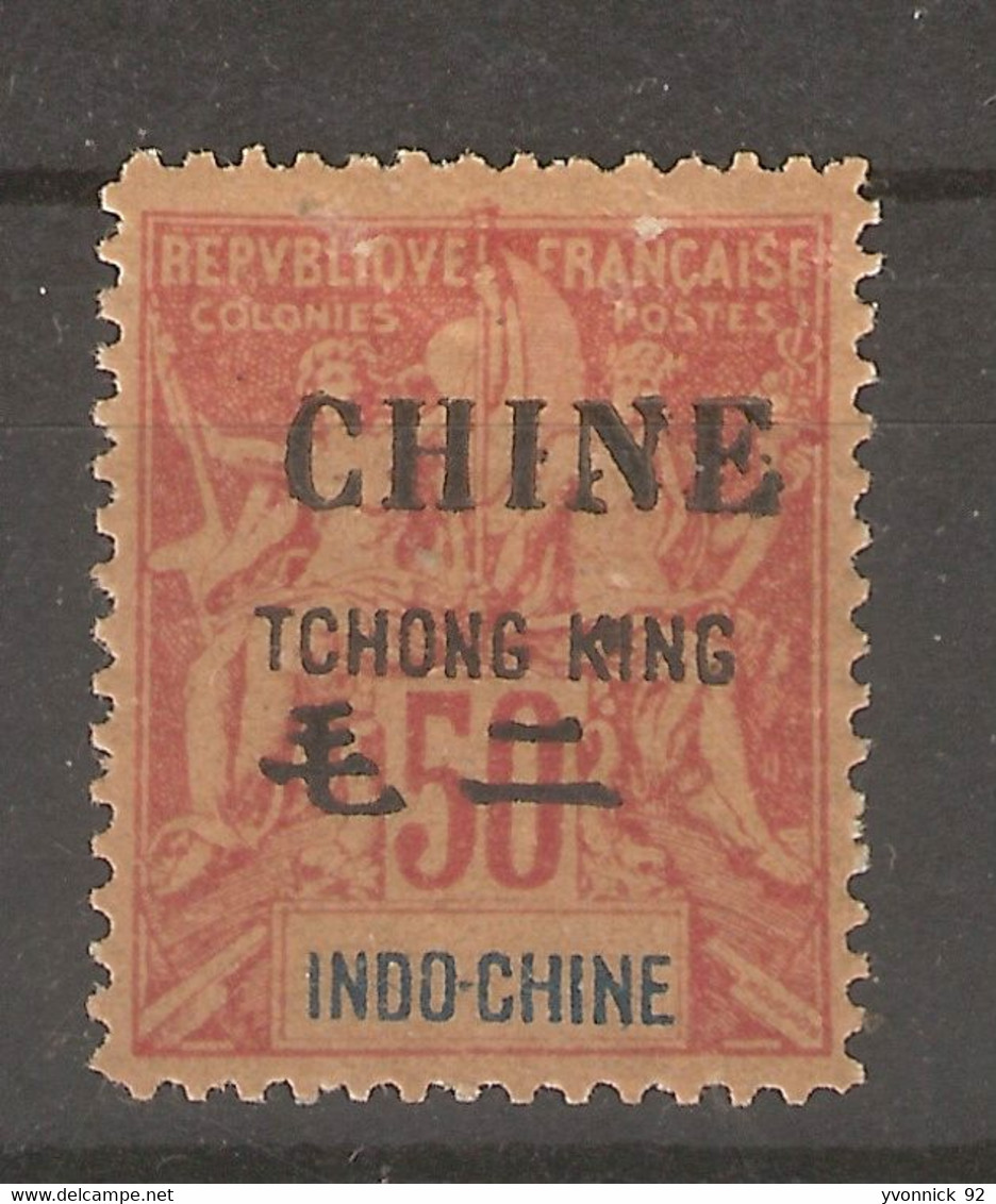 Chine-Tchong- King_   (1902 ) 50c Rouge-  2 Langues  N° 28 - Autres & Non Classés