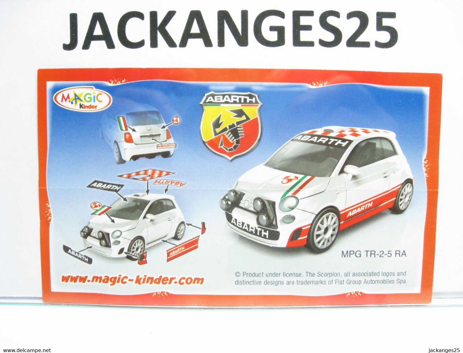 MAXI KINDER D 2012 - 2013  AUTO ABARTH FIAT 500 RACING  MPG TR - 2 - 5  RA  + BPZ - Maxi (Kinder-)