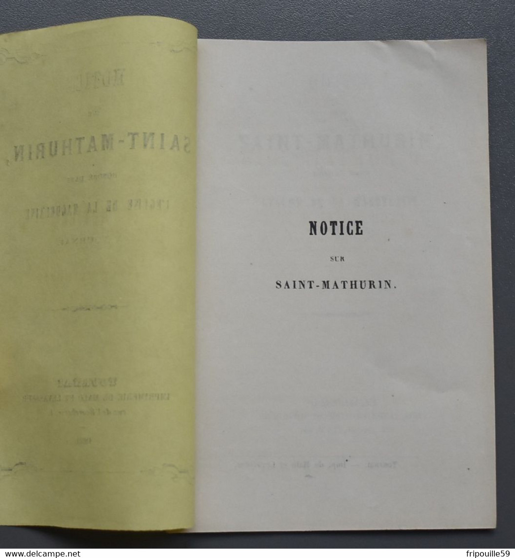 Tournai - Notice De Saint-Mathurin, Honoré Dans L'Eglise De La Magdelaine - Imp. De Malo Et Levasseur - 1859 - 1801-1900