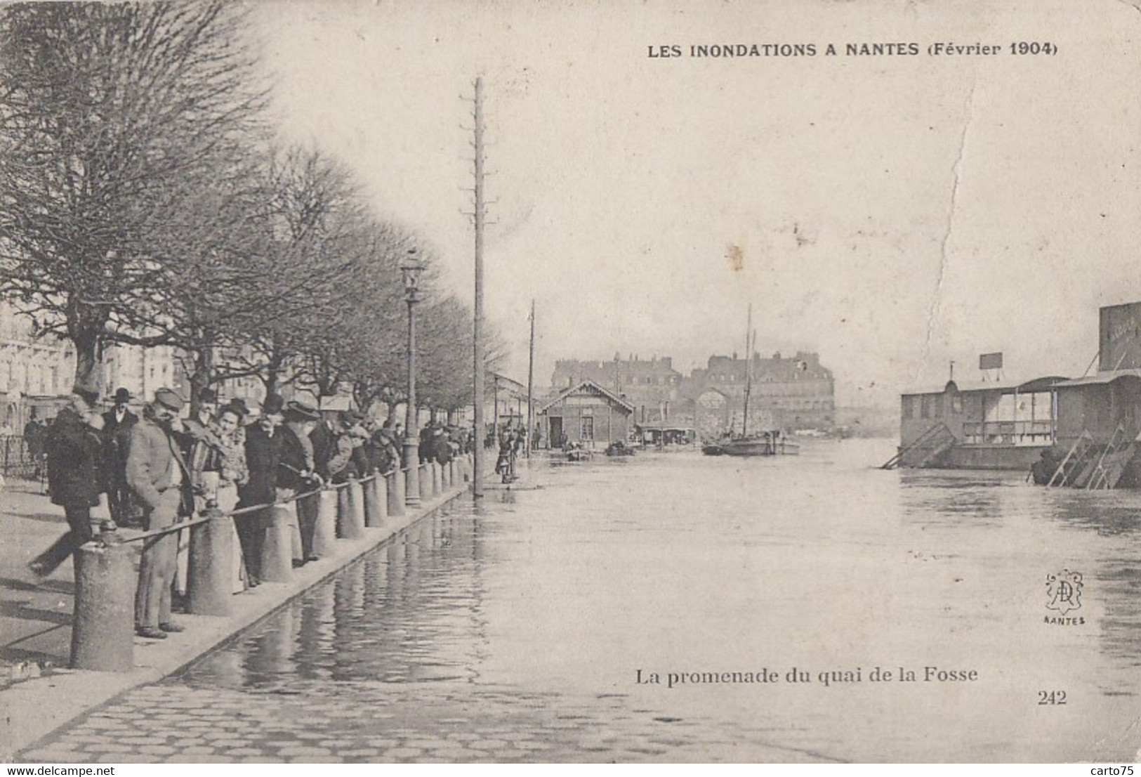 Evènements - Inondations - Nantes 44 - Inondation 1904 Promenade Du Quai De La Fosse - Überschwemmungen