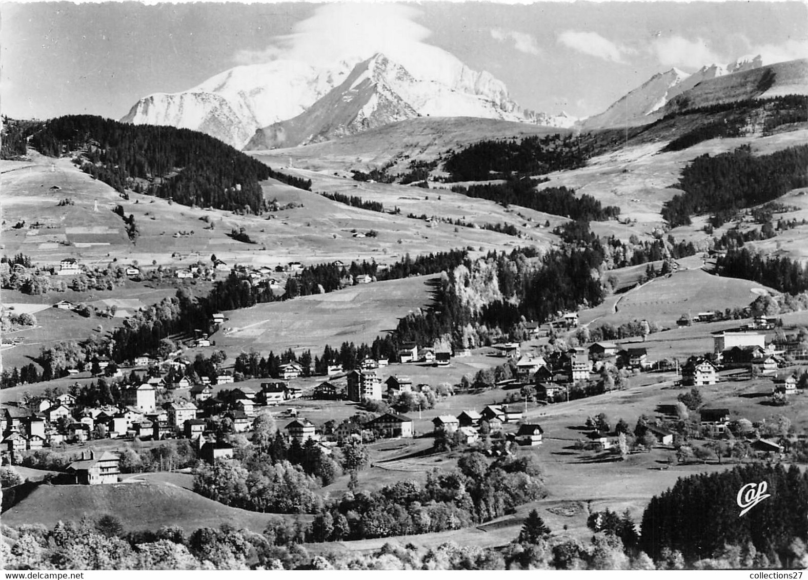 74-MEGEVE- VUE GENERALE ET LE MONT-BLANC - Megève