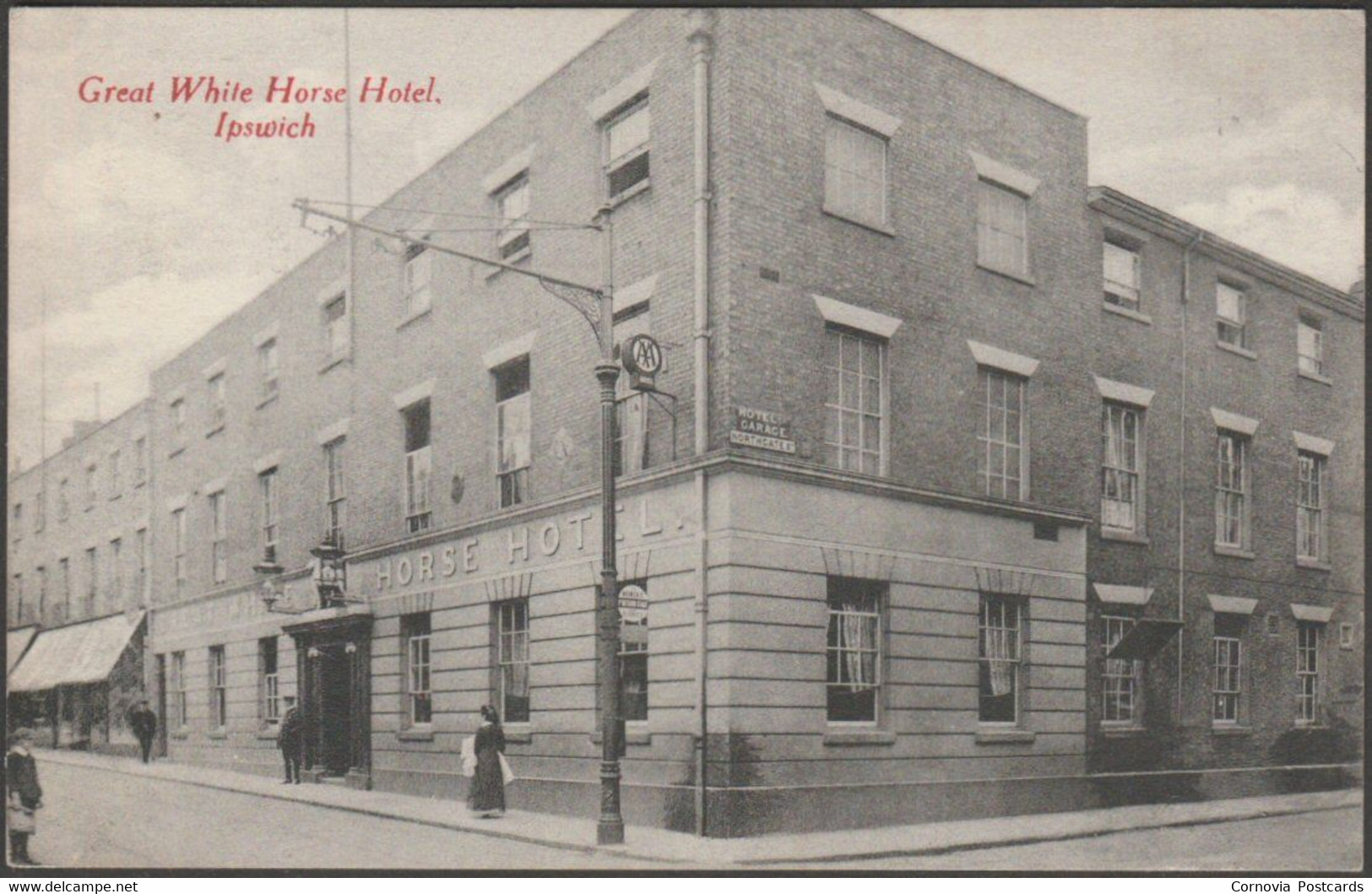 Great White Horse Hotel, Ipswich, Suffolk, 1917 - Postcard - Ipswich