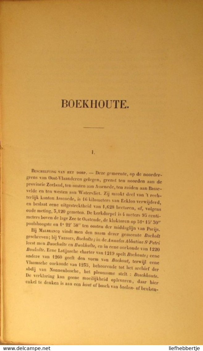 Geschiedenis Van Boekhoute - Door Frans De Potter En Jan Broeckaert - Ca 1872  -  Assenede - Historia