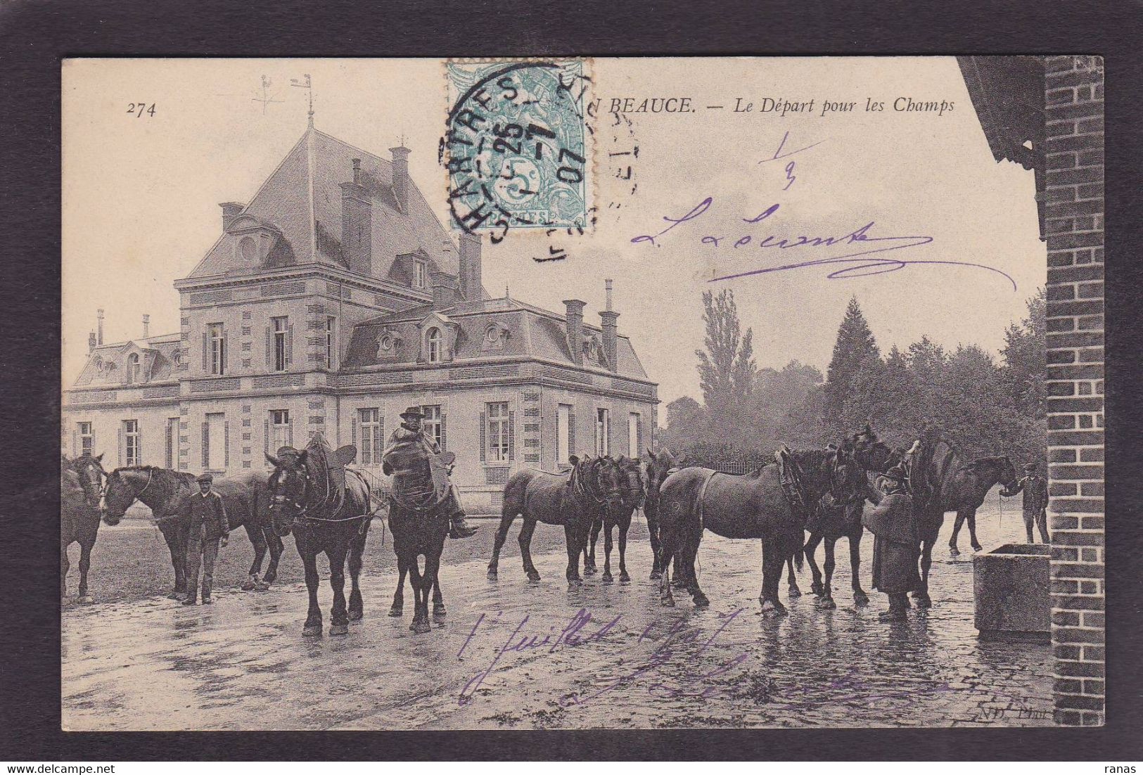 CPA Beauce Agriculture Métier Circulé En Beauce N° 274 Chevaux - Ile-de-France