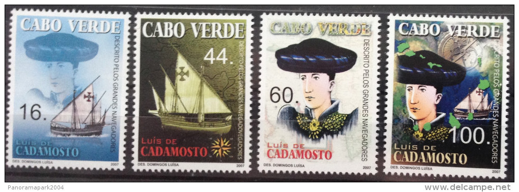 Cabo Verde 2007 - Navegadores Luis De Cadamosto Boot Boat Ship Bateau Schiff 4 Val. MNH - Kaapverdische Eilanden