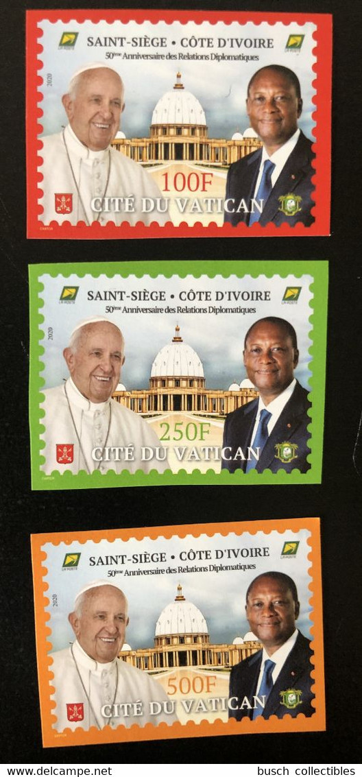 Côte D'Ivoire Ivory Coast 2020 Mi. ? IMPERF ND Joint Issue Emission Commune Vatican 50 Ans Relations Pape Pope President - Ivory Coast (1960-...)