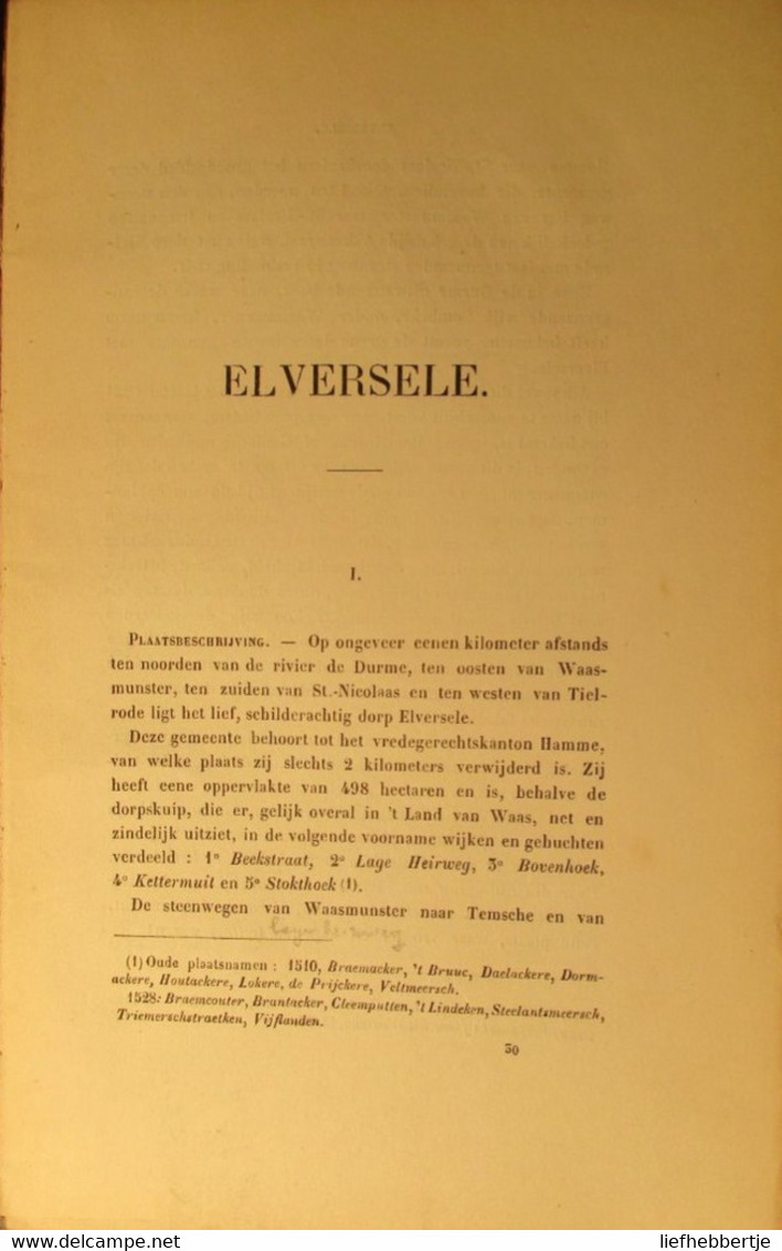 Elversele   :  Geschiedenis Van_   - Door Frans De Potter En Jan Broeckaert - 1878  -  Temse - History