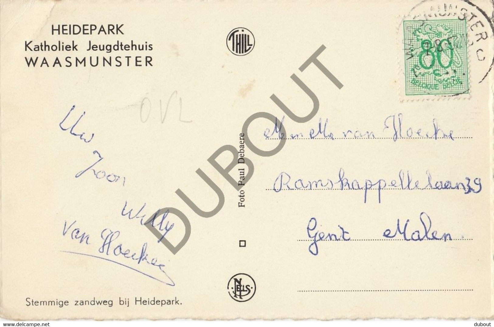 Postkaart-Carte Postale - WAASMUNSTER - Heidepark - Katholiek Jeugdtehuis  (B882) - Waasmunster