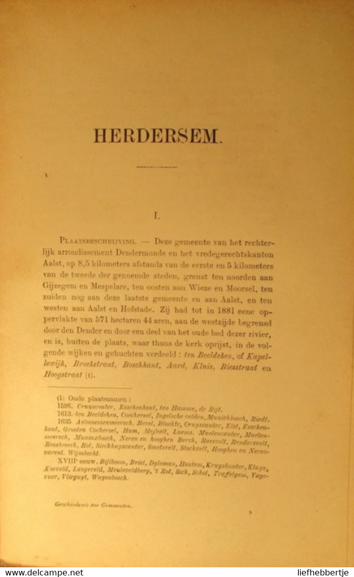 Herdersem :  Geschiedenis Van_   - Door Frans De Potter En Jan Broeckaert - 1900 - Aalst - History