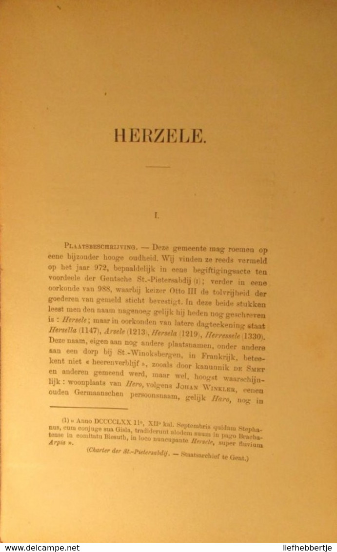 Herzele :  Geschiedenis Van_   - Door Frans De Potter En Jan Broeckaert - 1900 - Histoire