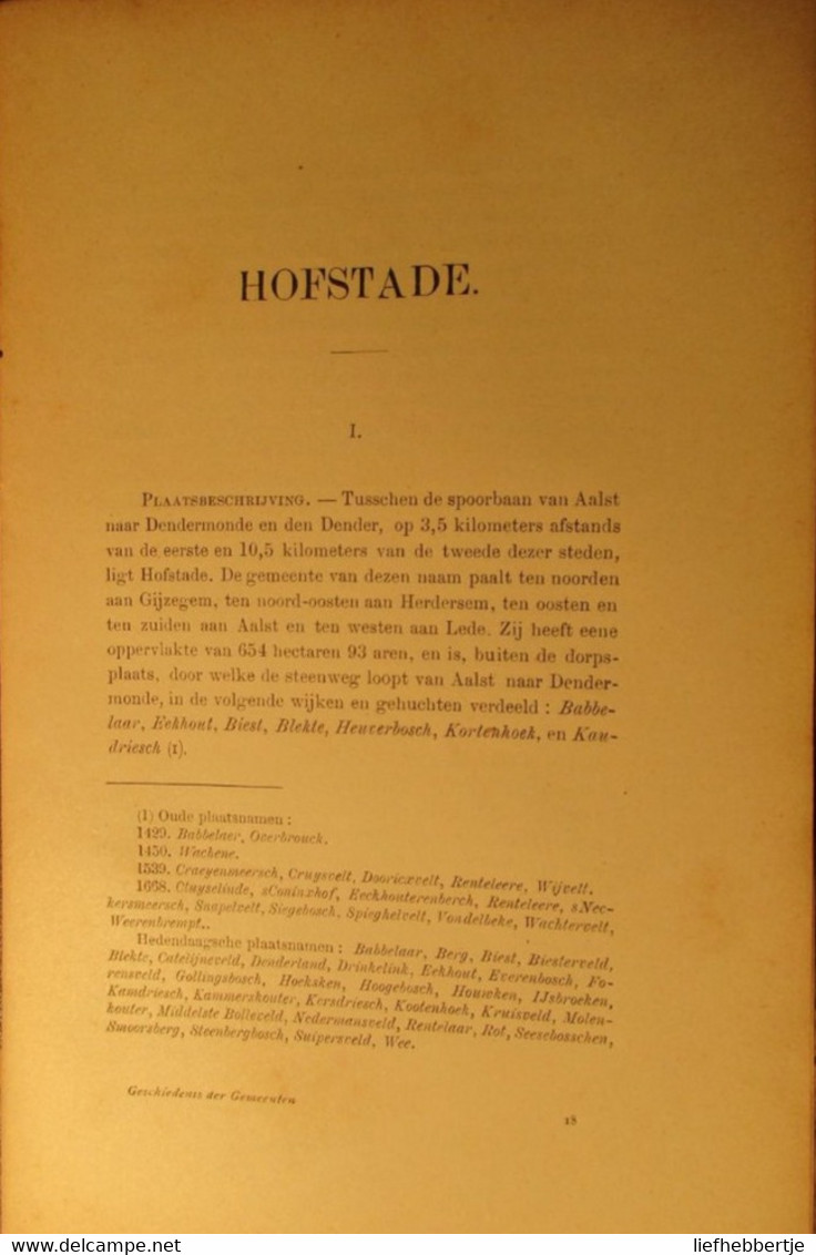 Hofstade :  Geschiedenis Van_   - Door Frans De Potter En Jan Broeckaert - 1900 - Zemst - History