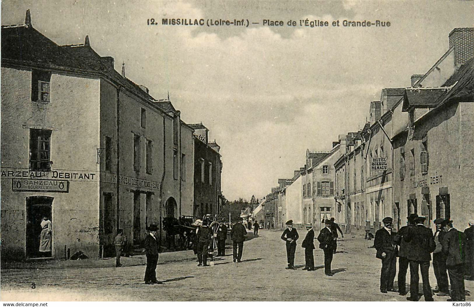 Missillac * Place De L'église Et Grande Rue * SARZEAU Bourrelier Bourrellerie * Hôtel BIZEUL RENAC - Missillac