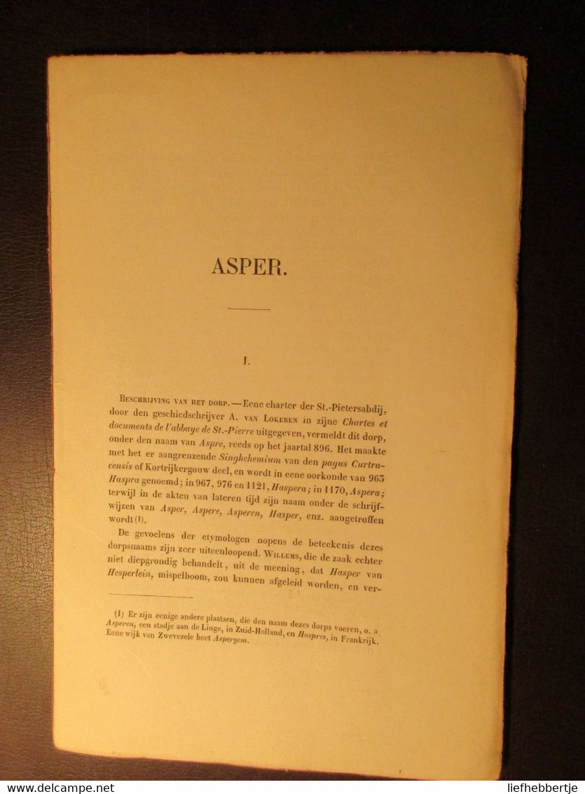 Asper :  Geschiedenis Van_   - Door Frans De Potter En Jan Broeckaert - Ca 1864-1870  -  Gavere - History