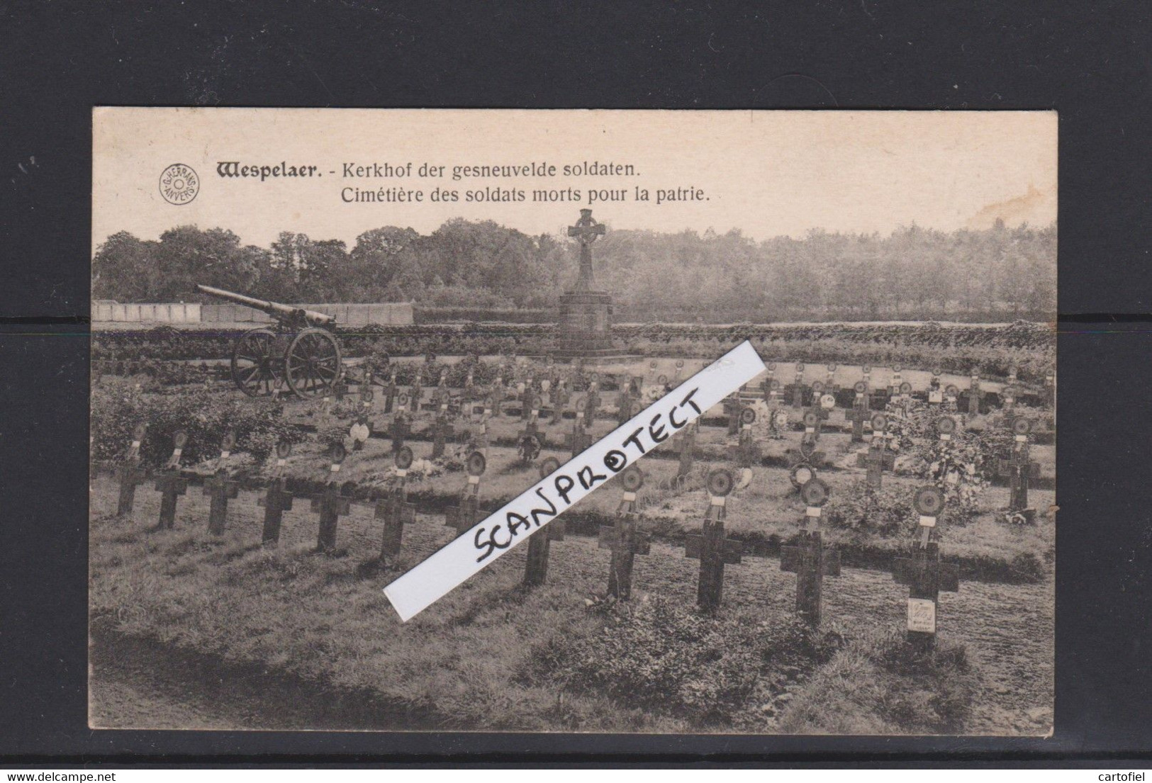 WESPELAER-KERKHOF-CIMETIERE-GRAVEYARD-SOLDATEN-OORLOG-KANON-1920-MOOI+RARE-ZIE DE 2 SCANS - Haacht