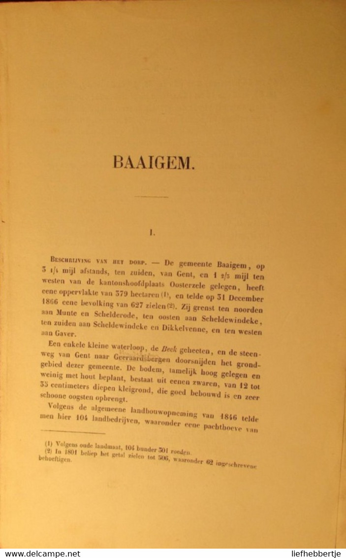 Baaigem :  Geschiedenis Van_   - Door Frans De Potter En Jan Broeckaert - Ca 1864-1870  -  Gavere - Historia