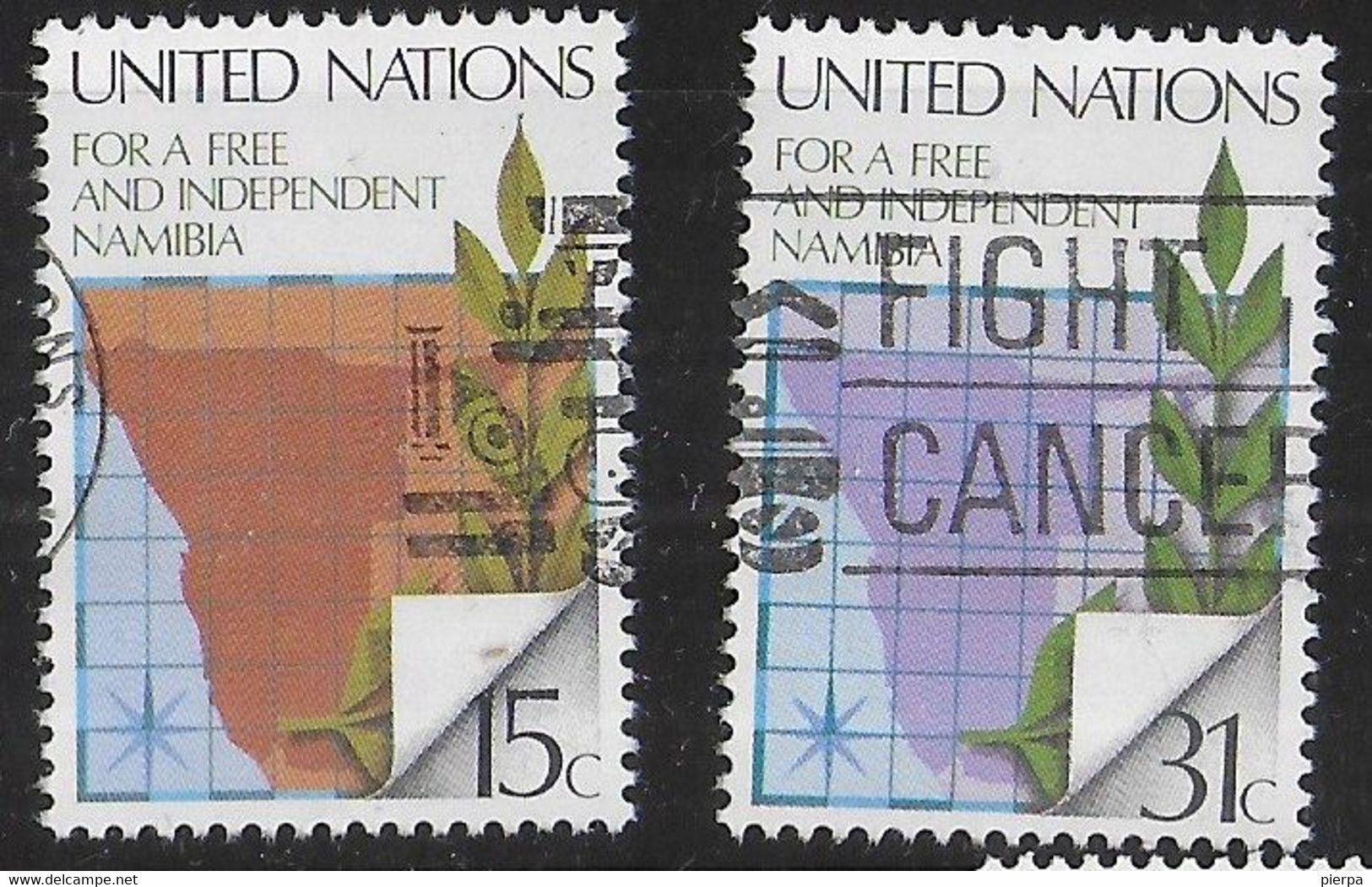 O.N.U. - NEW YORK - 1979 -NAMIBIA - SERIE 2 VALORI USATA  (YVERT 304\305 - MICHEL 336\337) - Used Stamps