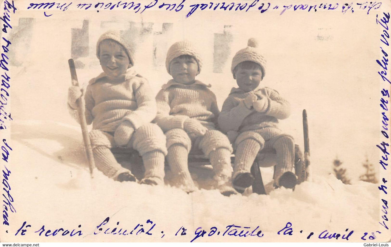 Kleine Jungs Im Schnee - Photo Gaberell Thalwil -  Kinder - 1925 - Thalwil