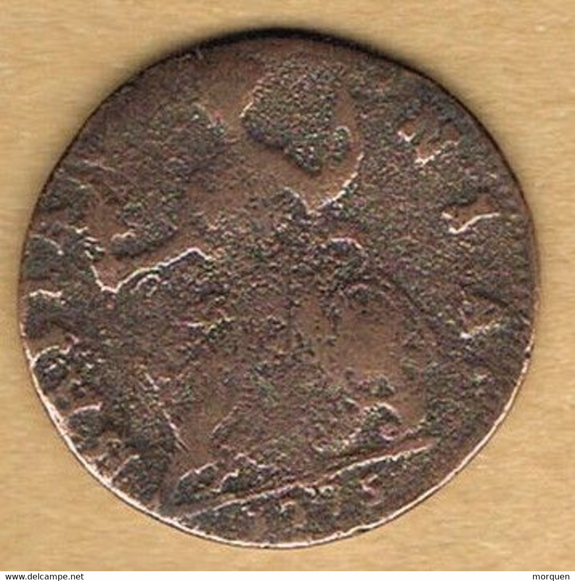 Moneda GRAN BRETAÑA, 1/2 Penny 1775. Britania GEORGE III, Cu - Altri & Non Classificati