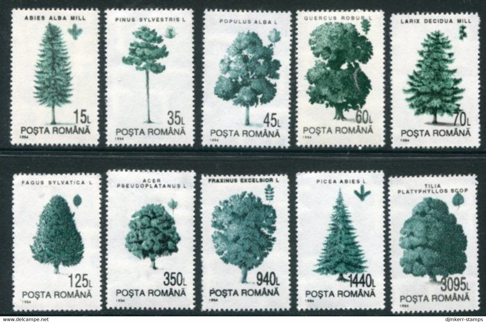 ROMANIA 1994 Trees MNH / **.  Michel 4982-91 - Ongebruikt