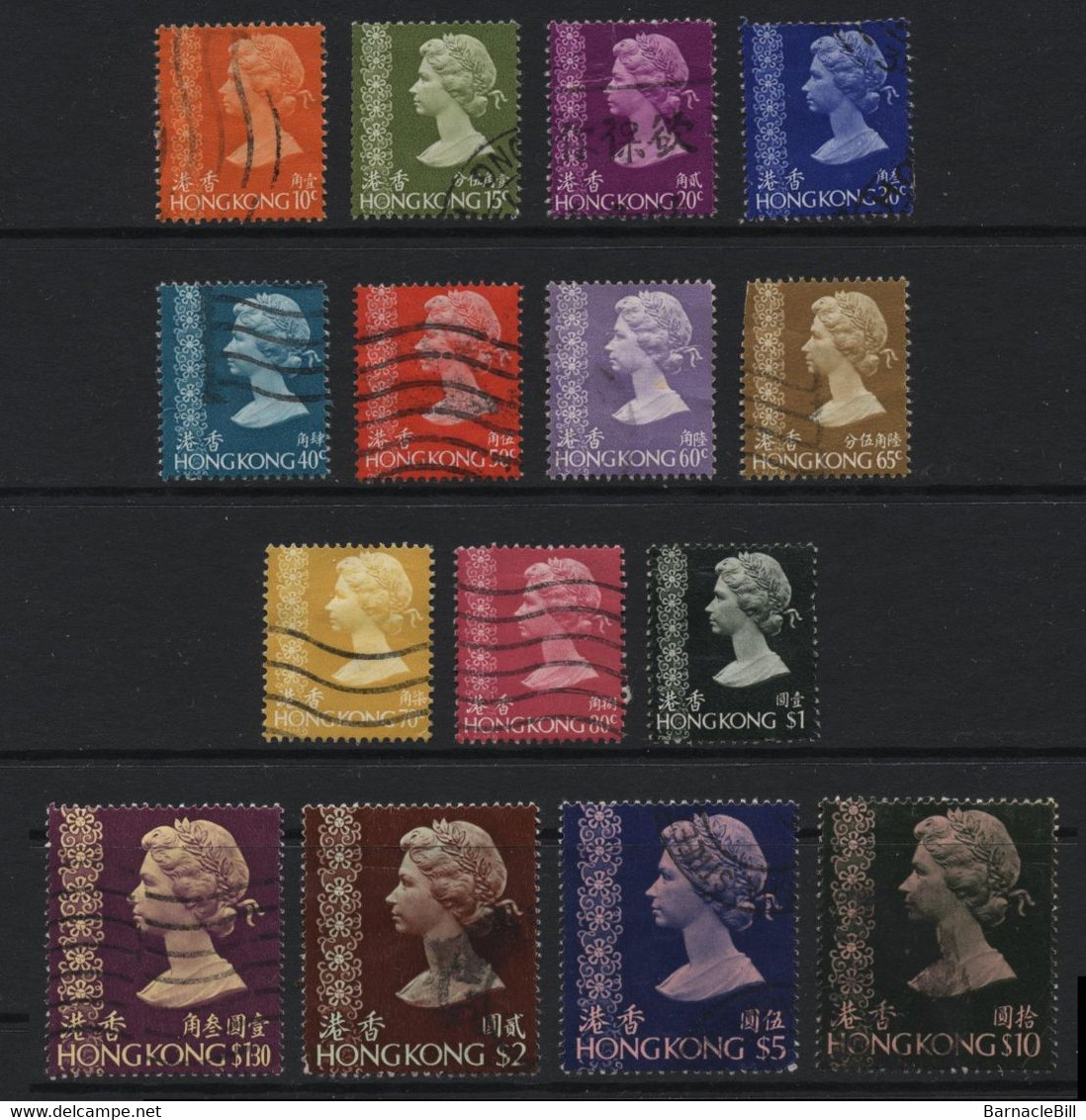 Hong Kong (08) 1973 Definitives. Selected Used Values. - Autres & Non Classés