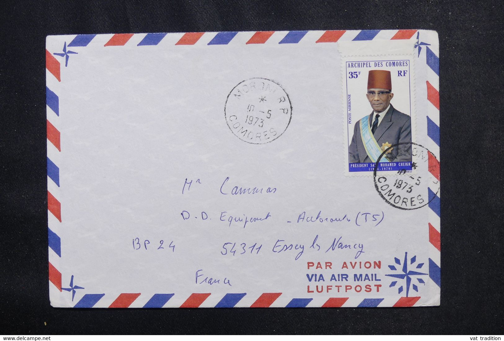 COMORES - Enveloppe De Moroni Pour La France En 1973 - L 73005 - Lettres & Documents