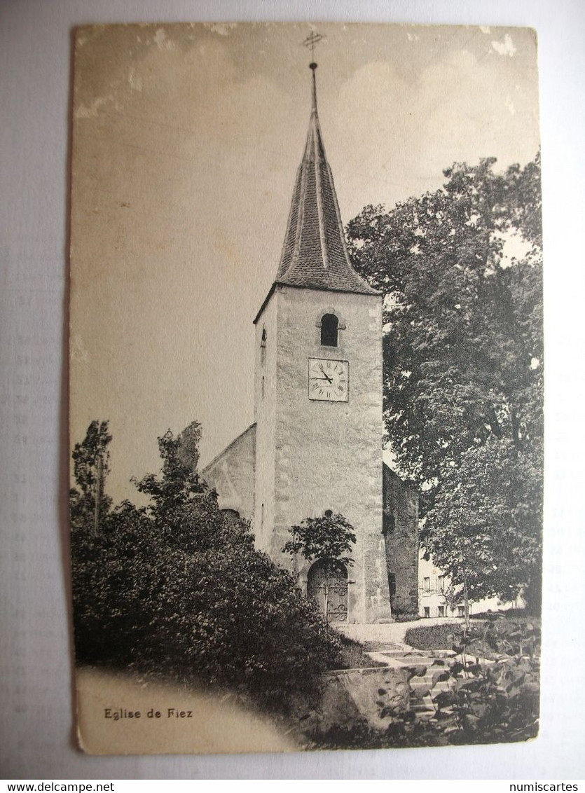 Carte Postale Suisse - Eglise De Fiez ( Petit Format Noir Et Blanc Non Circulé) - Fiez