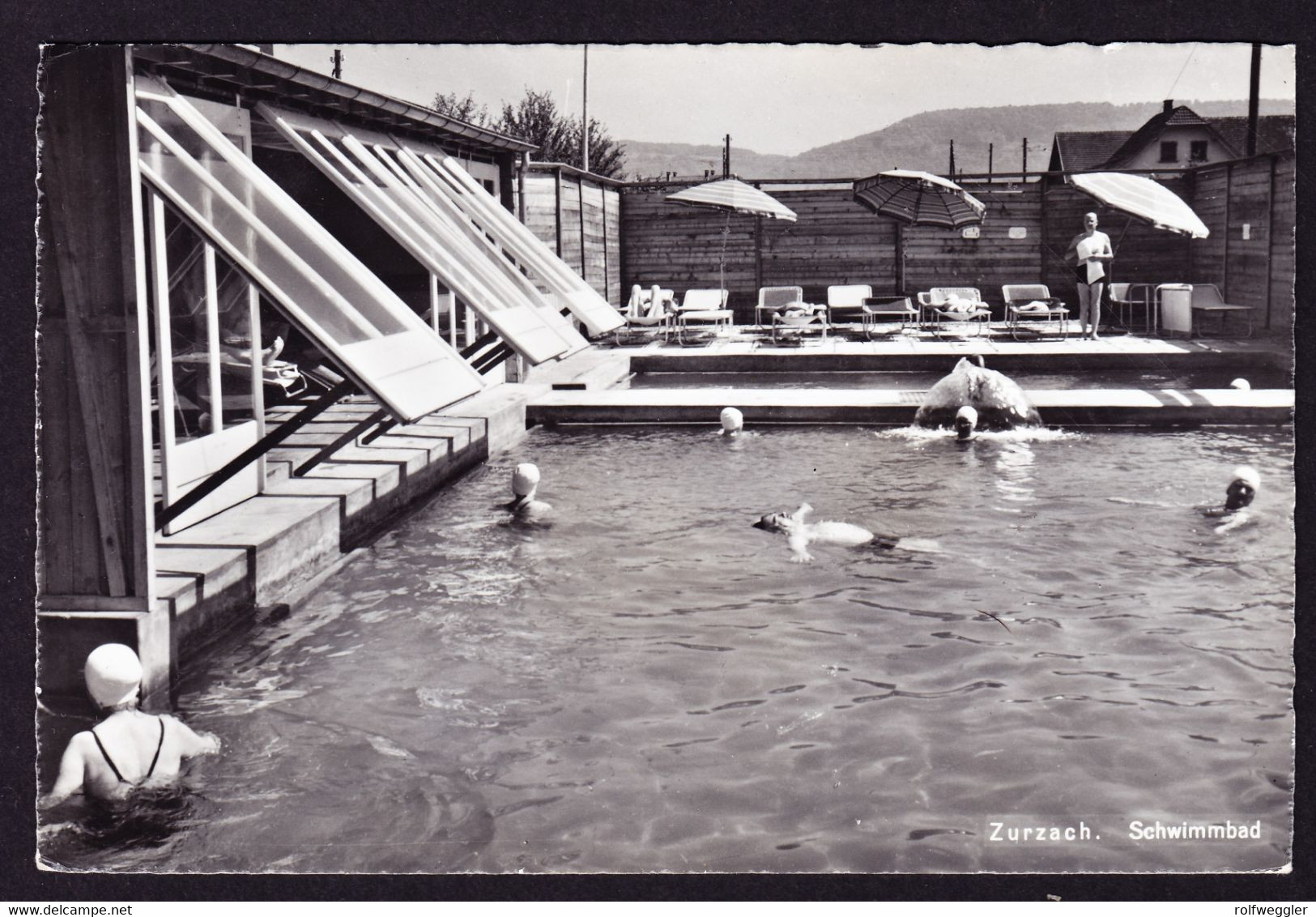 1962 Gelaufene Foto AK, Schwimmbad In Zurzach. Bahnstempel. - Zurzach