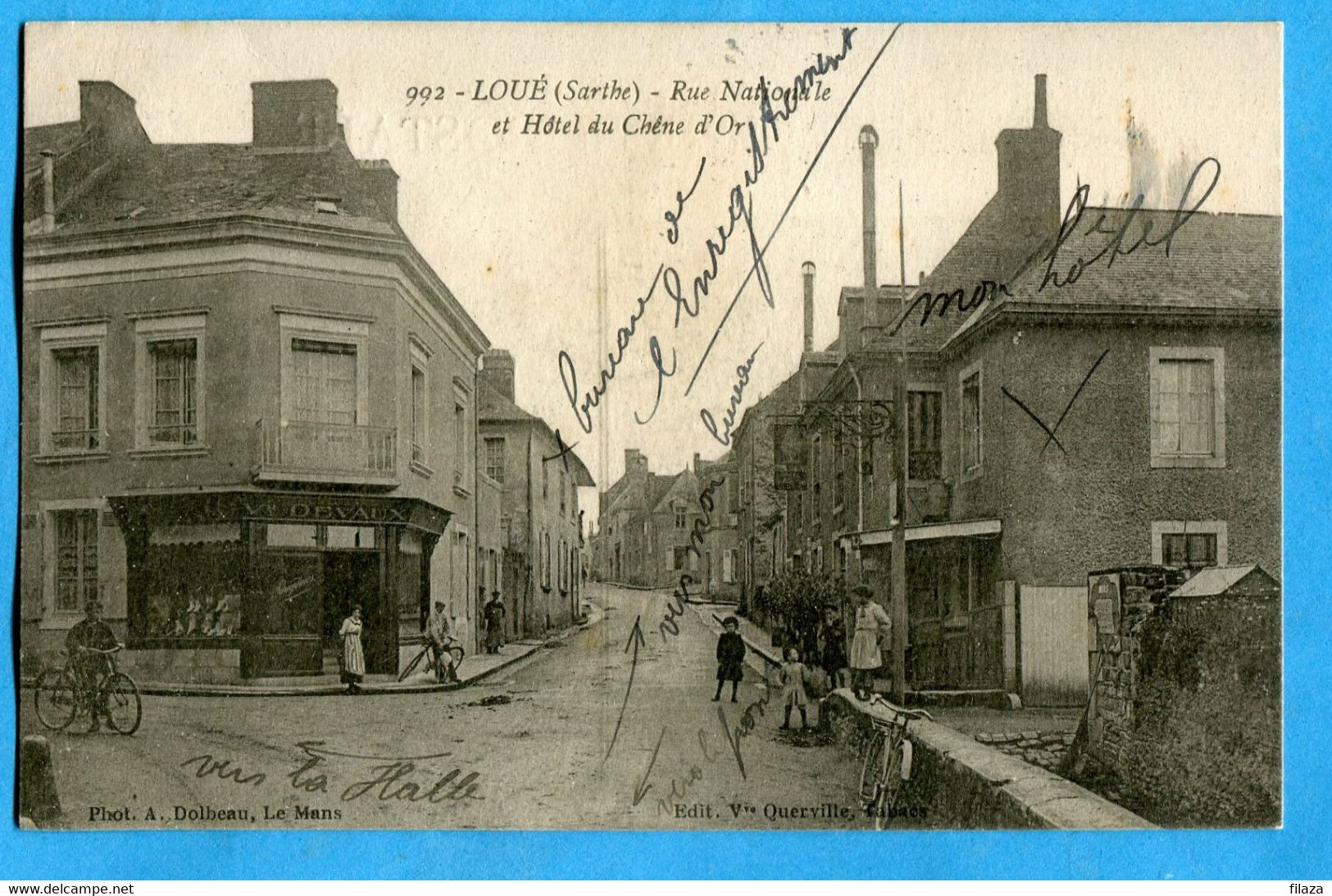 72 - Sarthe - Loué - Rue Nationale Et Hotel Du Chene D'Or  (N1944) - Loue