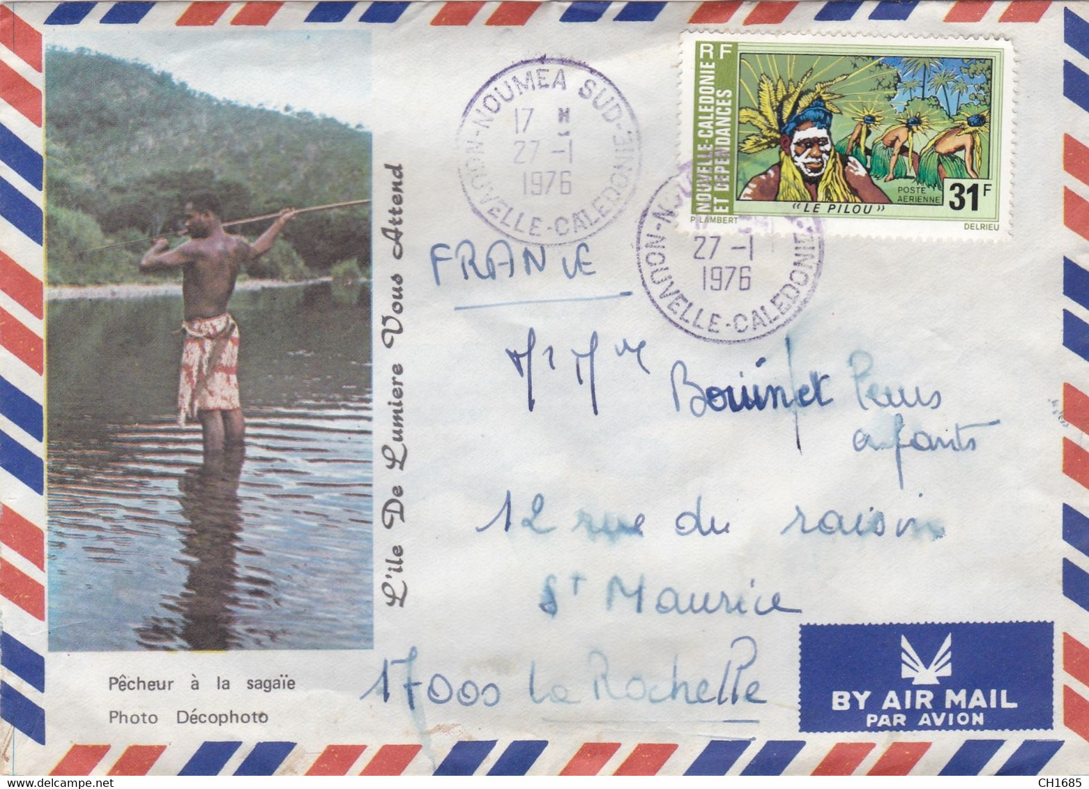 NOUVELLE CALEDONIE : Lettre Illustrée De Nouméa Pour La Rochelle - Lettres & Documents