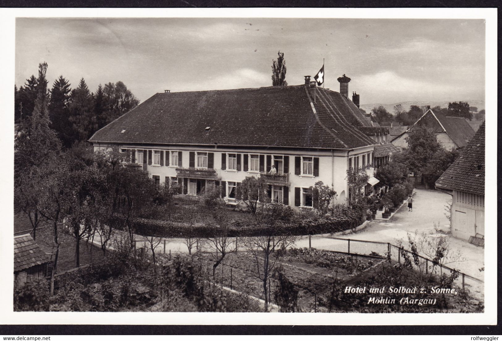 1934 Gelaufene Foto AK: Hotel Und Solbad. Z. Sonne In Möhlin. Marke Eckmangel. - Möhlin