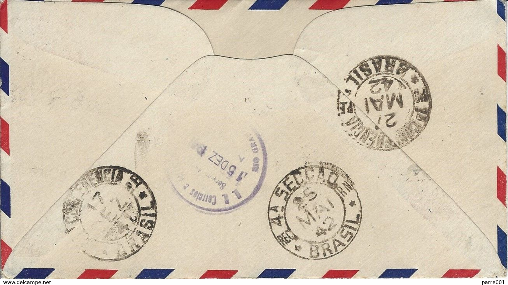 Belgian Congo 1941 Leopoldville Postponed FFC Flight To Brasil Brazil Censored Cover - Covers & Documents