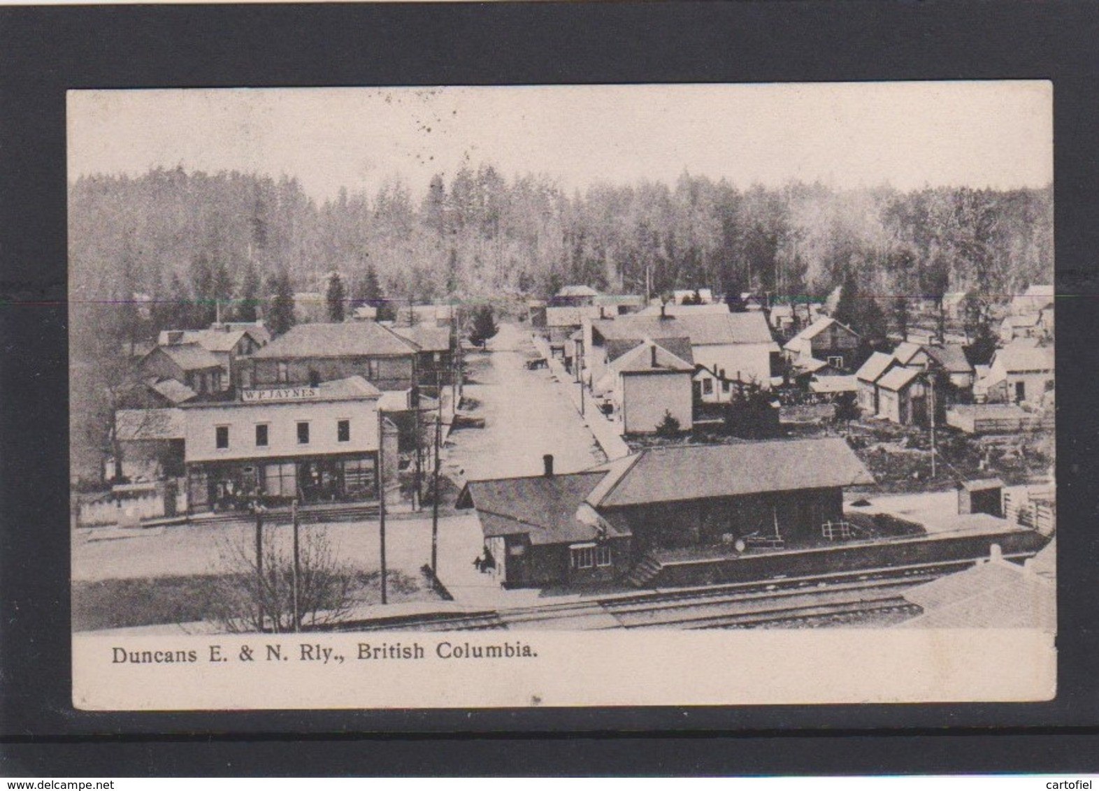 BRITISH COLUMBIA-DUNCANS-E. & N. RLY-RAILWAY-STATION-SENT POSTCARD-1907-TO BELGIUM-HIBBEN&CO-VICTORIA-LOOK 2 SCANS-RARE! - Unclassified
