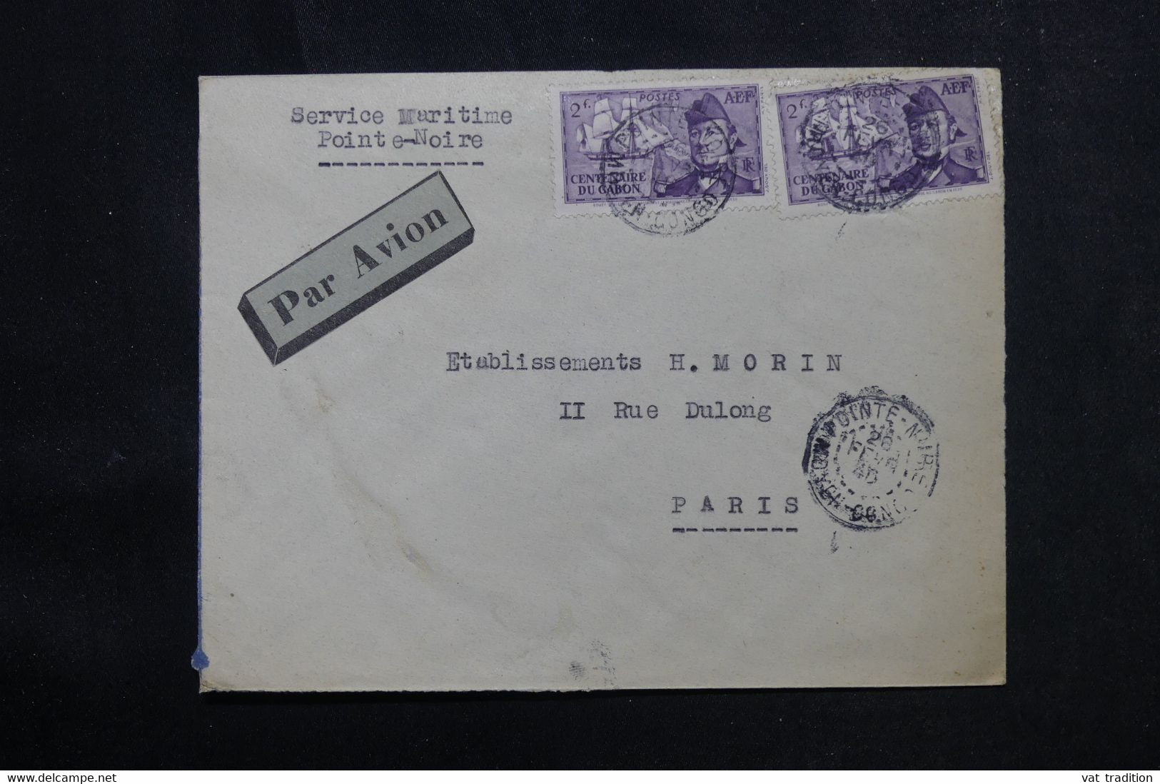 GABON - Enveloppe De Pointe Noire Pour Paris En 1940 - L 73033 - Briefe U. Dokumente