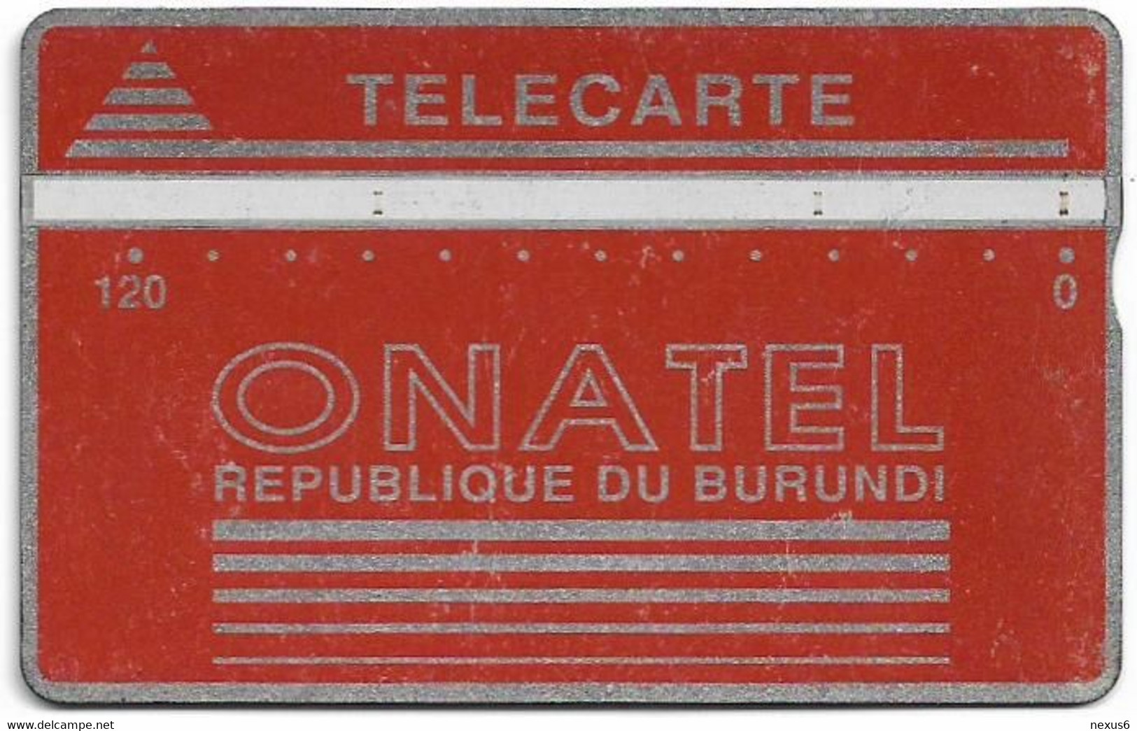 Burundi - Onatel - L&G - Red Logo - 001B - 01.1990, 120U, 14.000ex, Used - Burundi