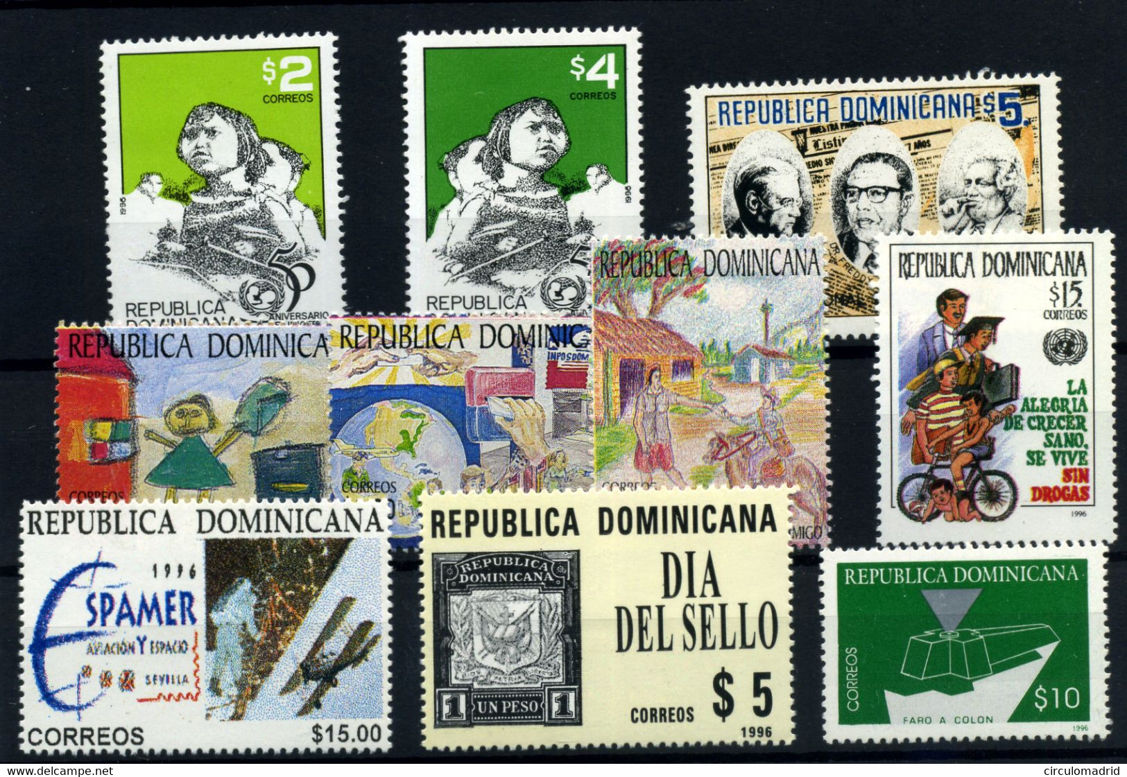 República Dominicana Nº 1201/3, 1228A/D, 1235, 1238, 1241. Año 1996 - República Dominicana