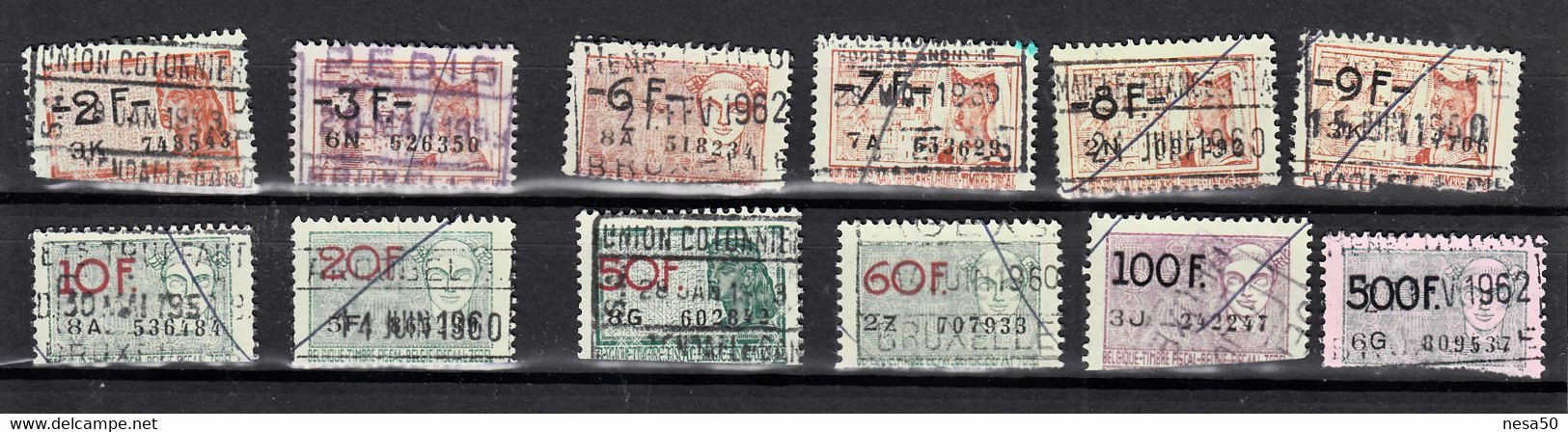 Belgie Fiscale Zegels 12 X, Gestempeld - Stamps